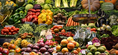 des fruits et légumes colorés
